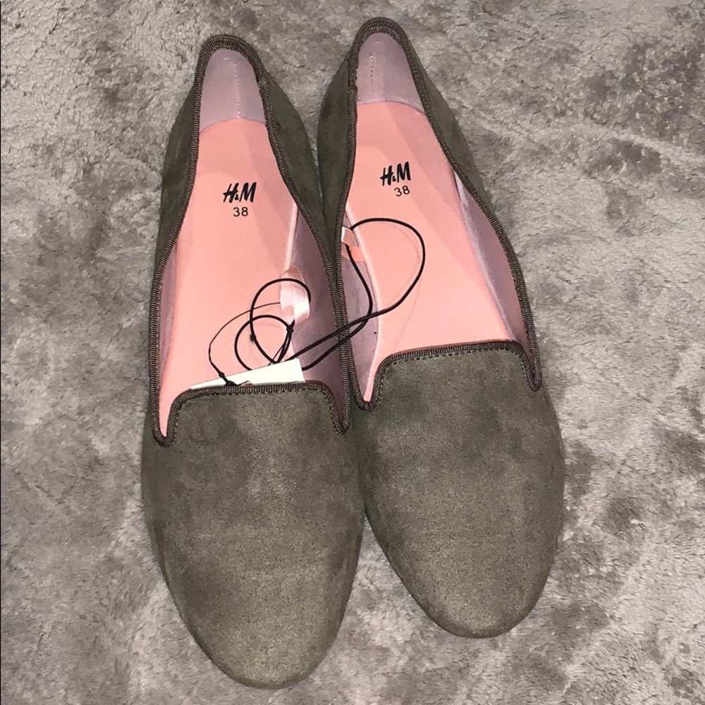 Olive green flats